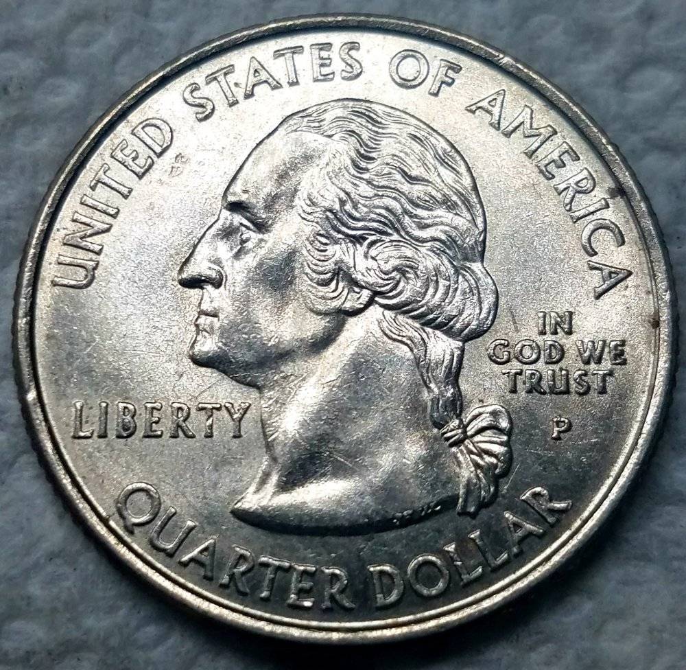 2008-P-Washington-Arizona-Quarter-Spiked-Cactus-Die-Break-On-Reverse